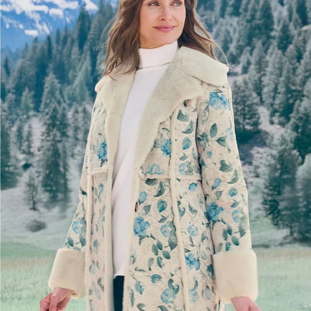 Charmonix Mid Length Faux Fur Suede Coat - Picture 2 of 10